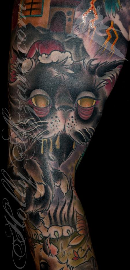 Zombie Pet Cemetery Sleeve Coverup Cat Zombie Detail  Design Thumbnail